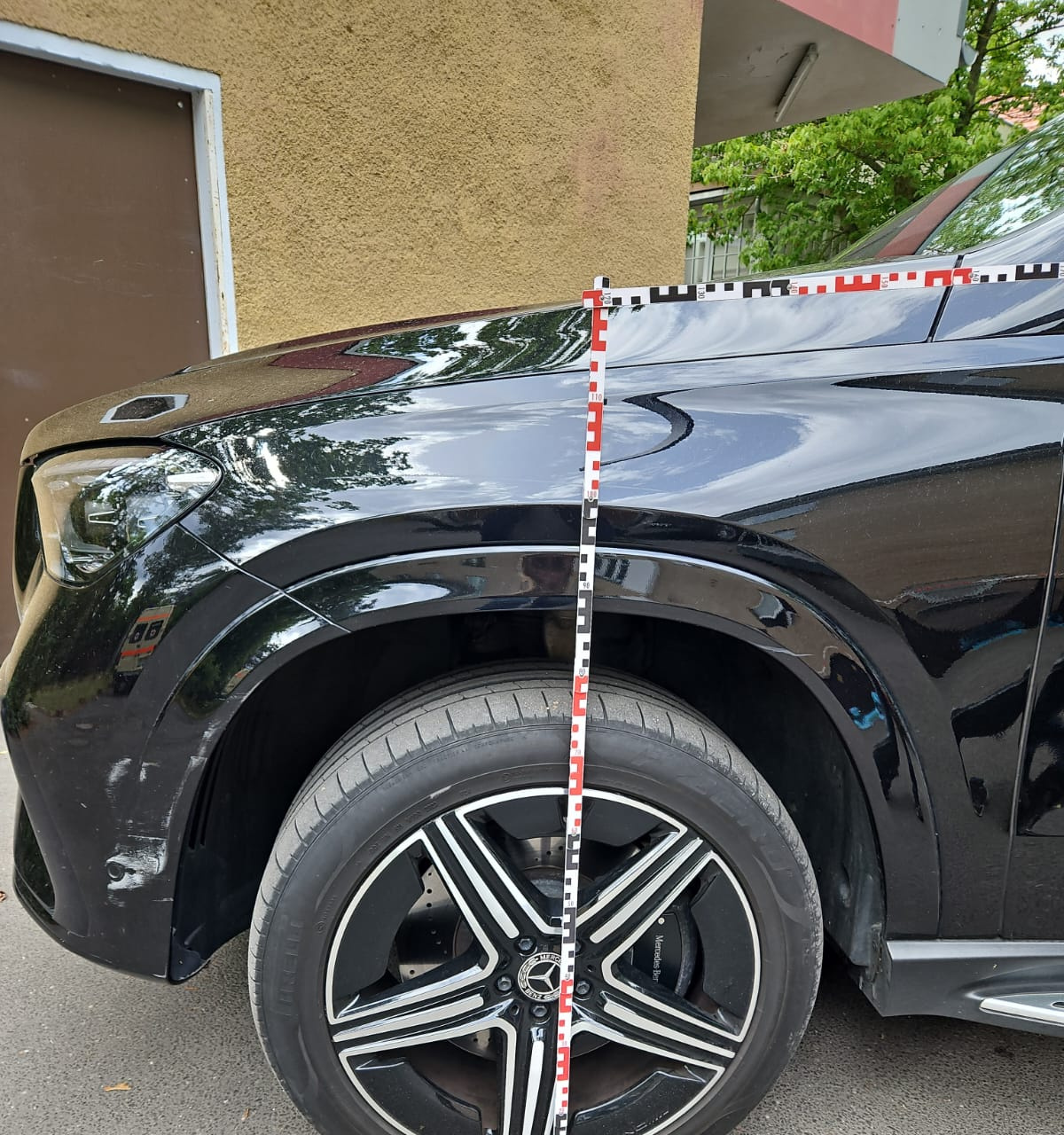 Radlaufmessung mit Messstab
